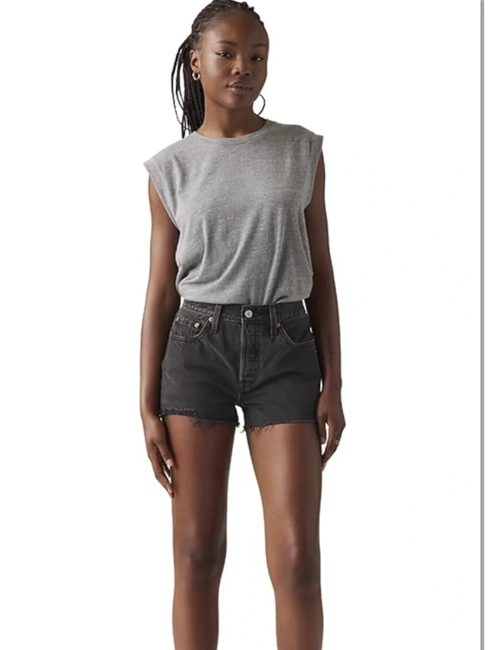 Levi's Women's 501 Original Shorts - Black 28 - Picture 5 of 9